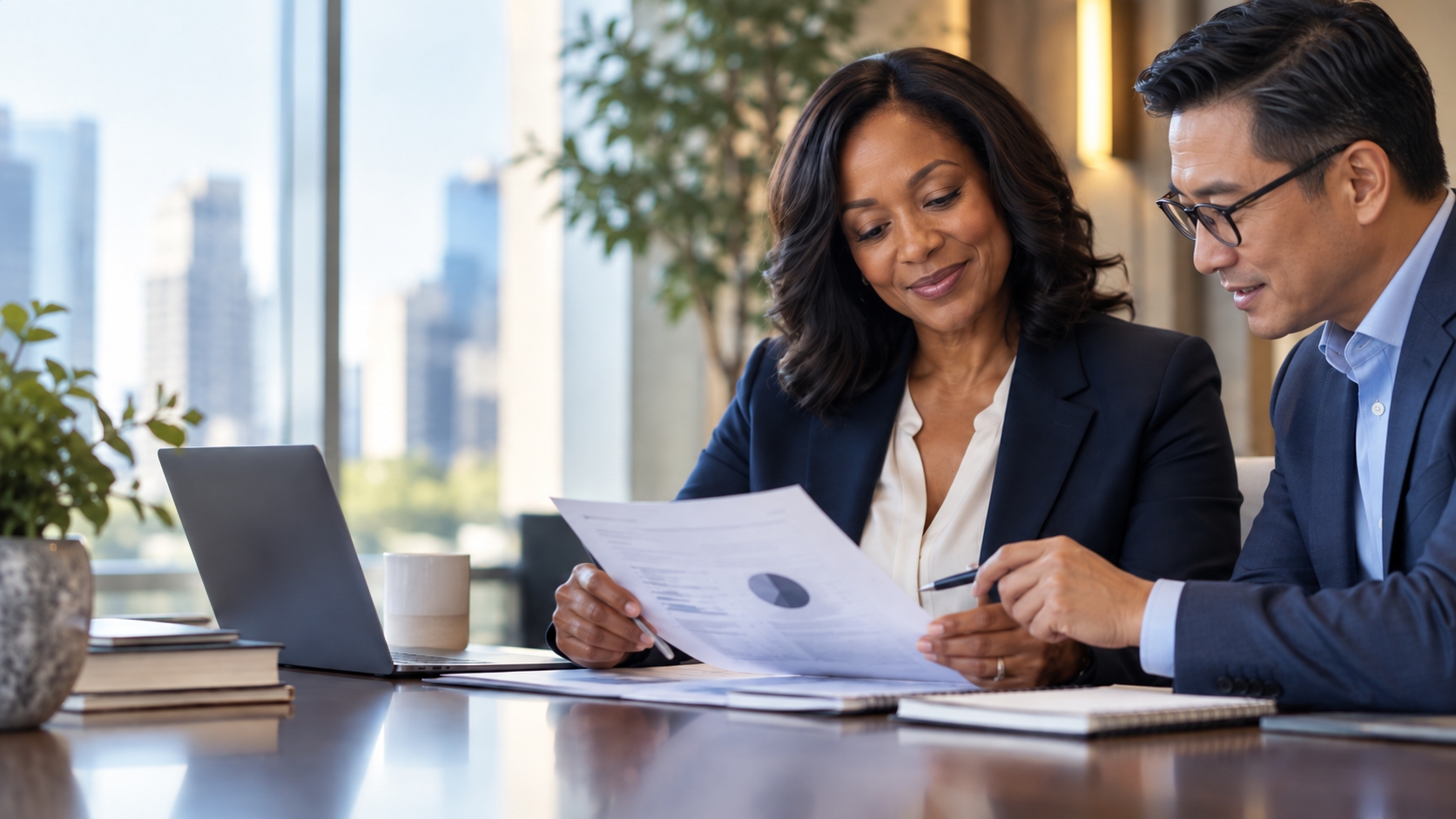 A business leader discovering a resource